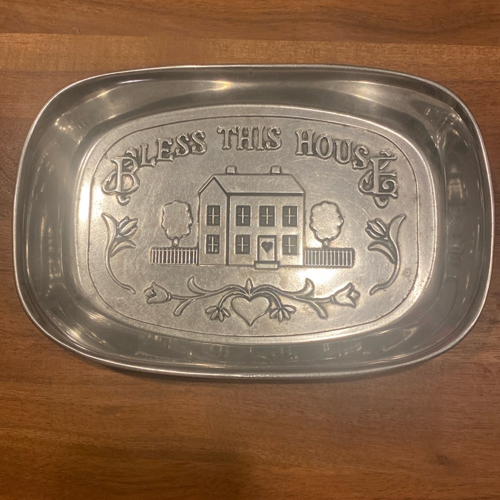 Bless This House Pewter Bread Tray American Inspirations by Wilton Armetale